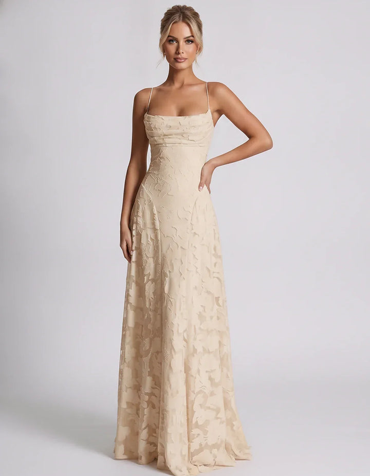 Women's Elegant Maxi Dress with Square Neckline 98