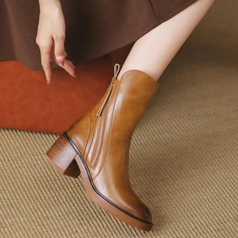Women's Heeled Ankle Boots for Work with Cushioned Insoles 4