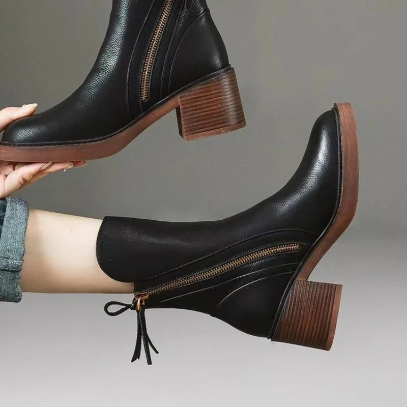 Women's Heeled Ankle Boots for Work with Cushioned Insoles 7