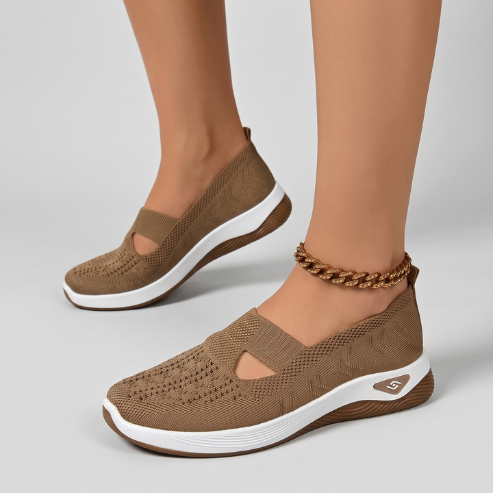 Women's Knit Platform Trainers for Errands with Rocker Sole 4