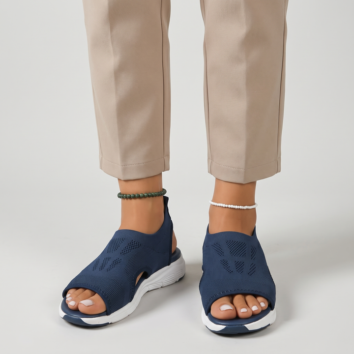 Women's Knit Wedge Sandals for Errands with Cushioned Sole 2