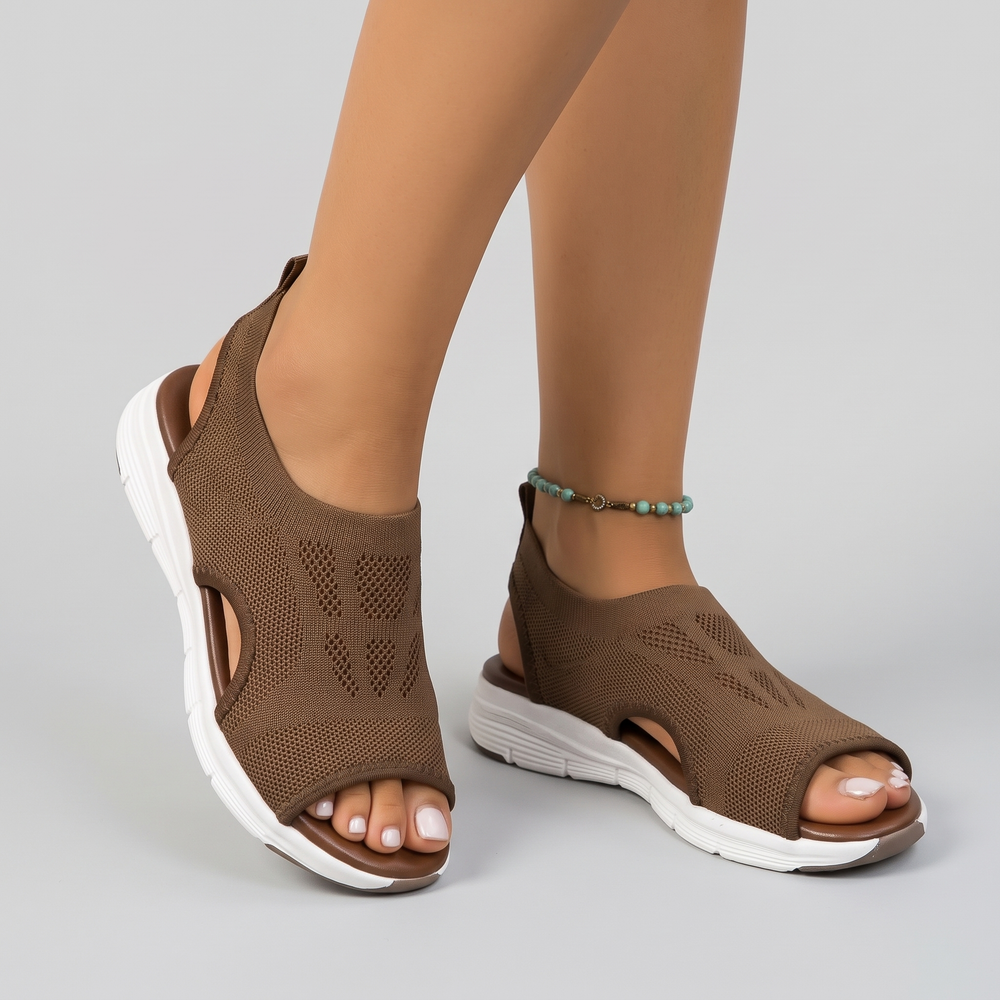 Women's Knit Wedge Sandals for Errands with Cushioned Sole 3