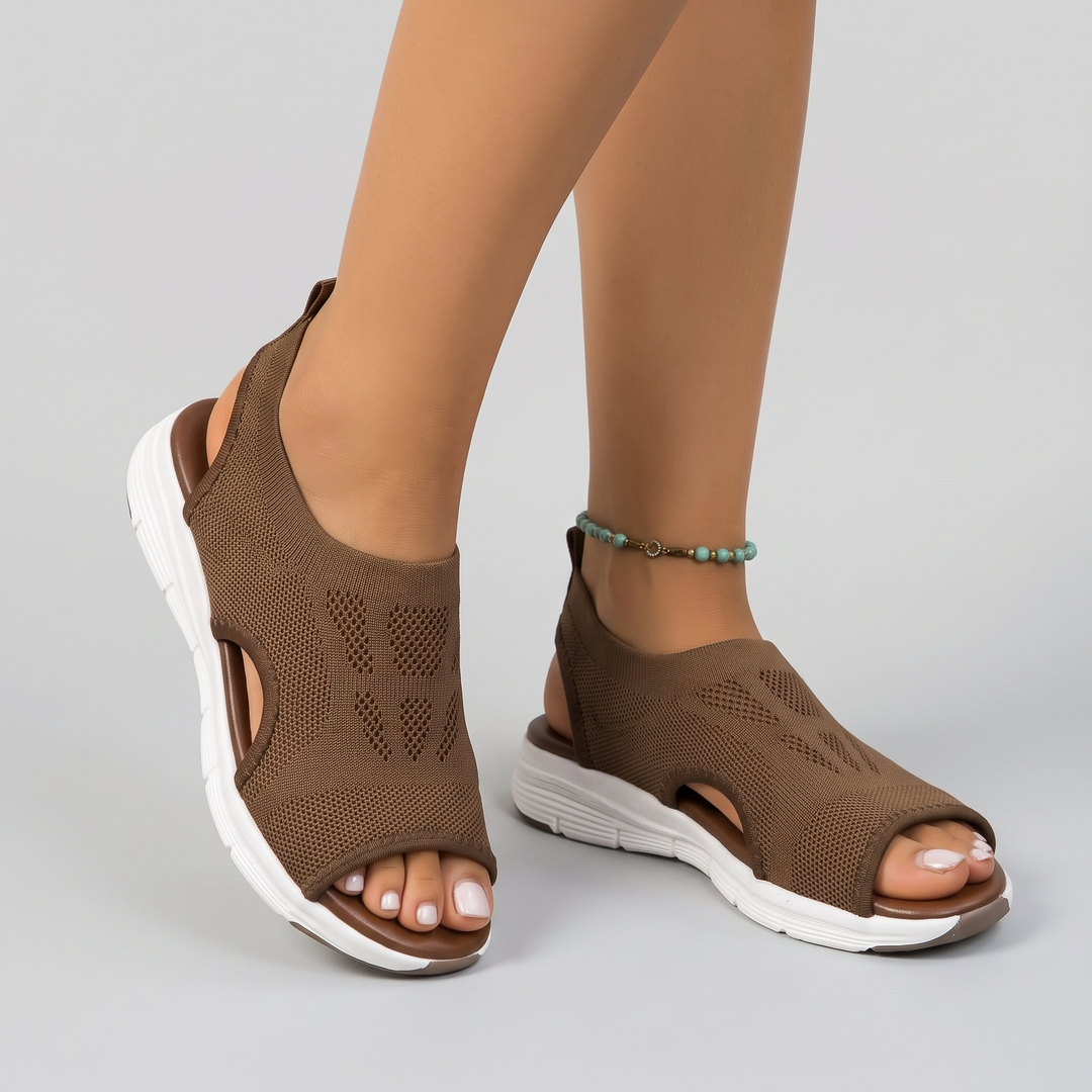 Women's Knit Wedge Sandals for Errands with Cushioned Sole 3