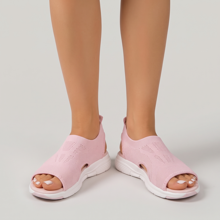 Women's Knit Wedge Sandals for Errands with Cushioned Sole 4
