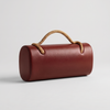 Women's Leather Bucket Handbag with Braided Rope Handle