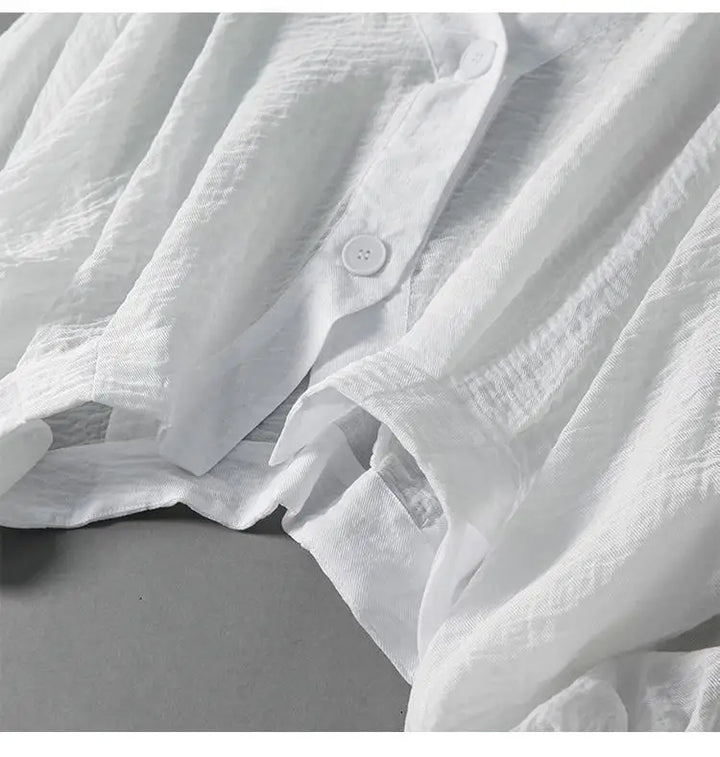 Women's Loose Linen Blouse for Summer with Batwing Sleeves 2