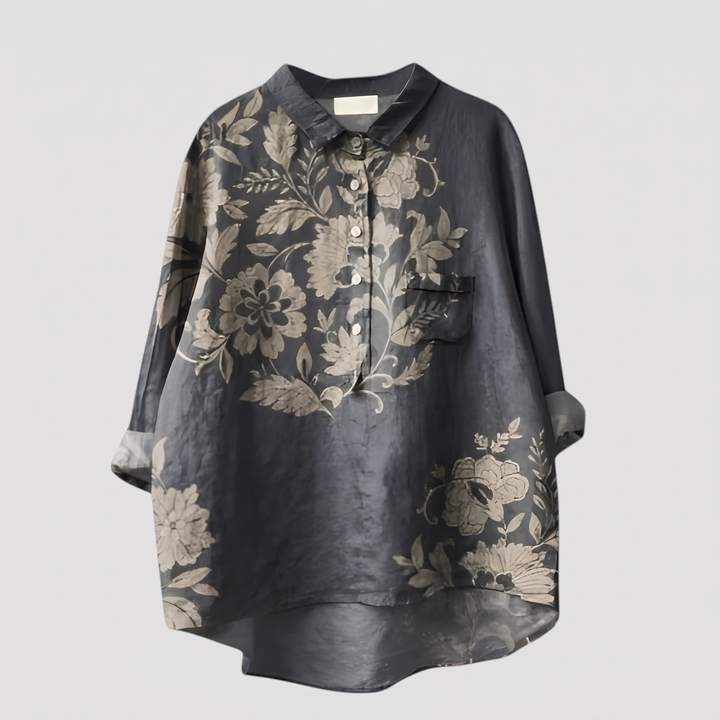 Women's Luxe Satin Blouse with Asymmetrical Hem 0