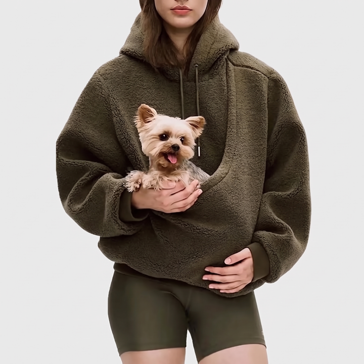 Women's Plush Fleece Hoodie with Pet Pocket 5