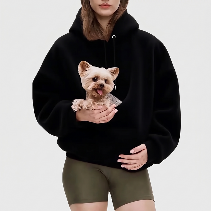 Women's Plush Fleece Hoodie with Pet Pocket 6