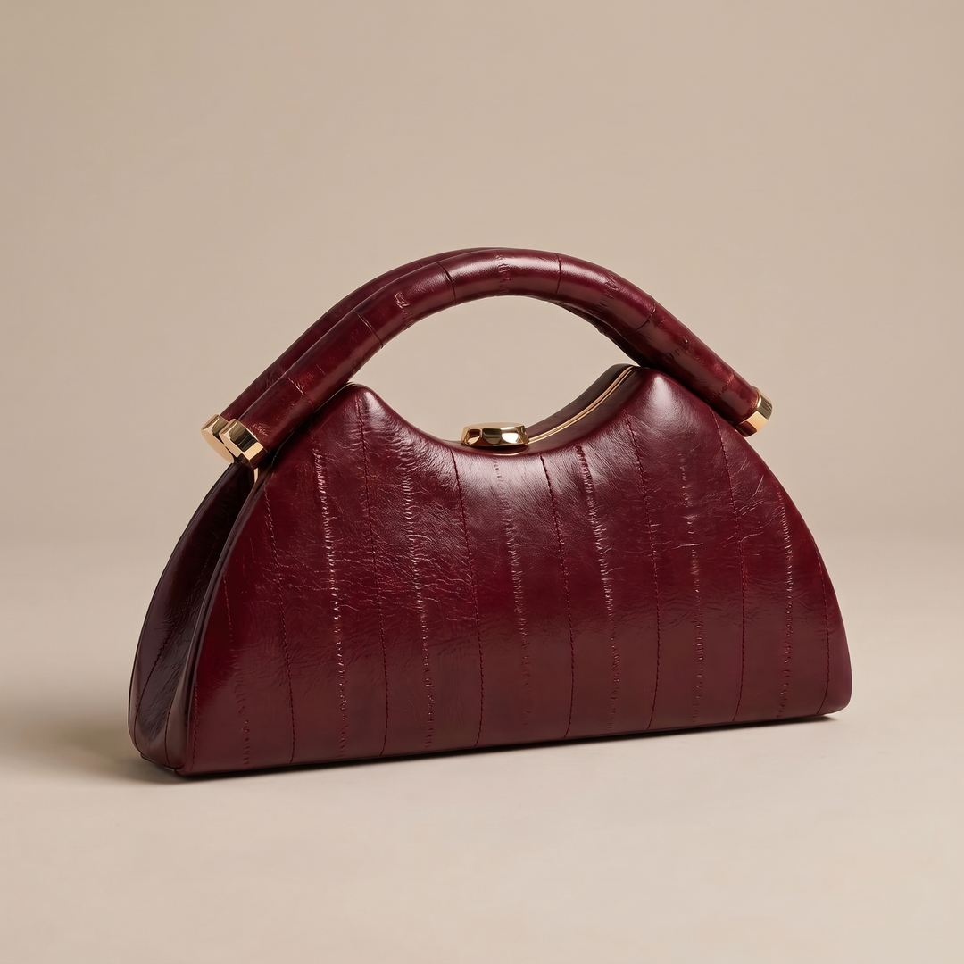 Women's Premium Leather Handbag for Work with Arched Handle 5