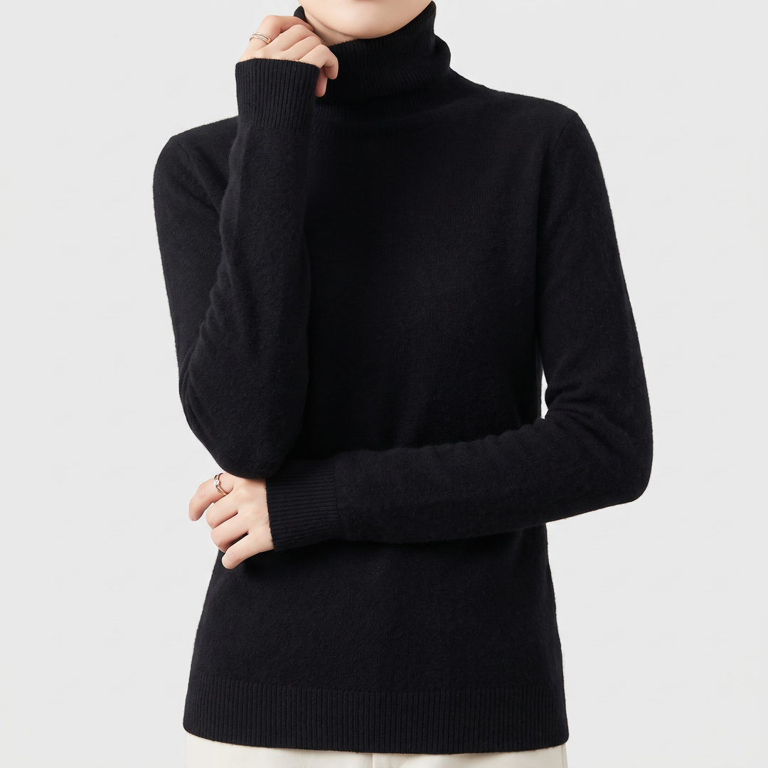 Women's Pure Cashmere Turtleneck with Fitted Silhouette 10