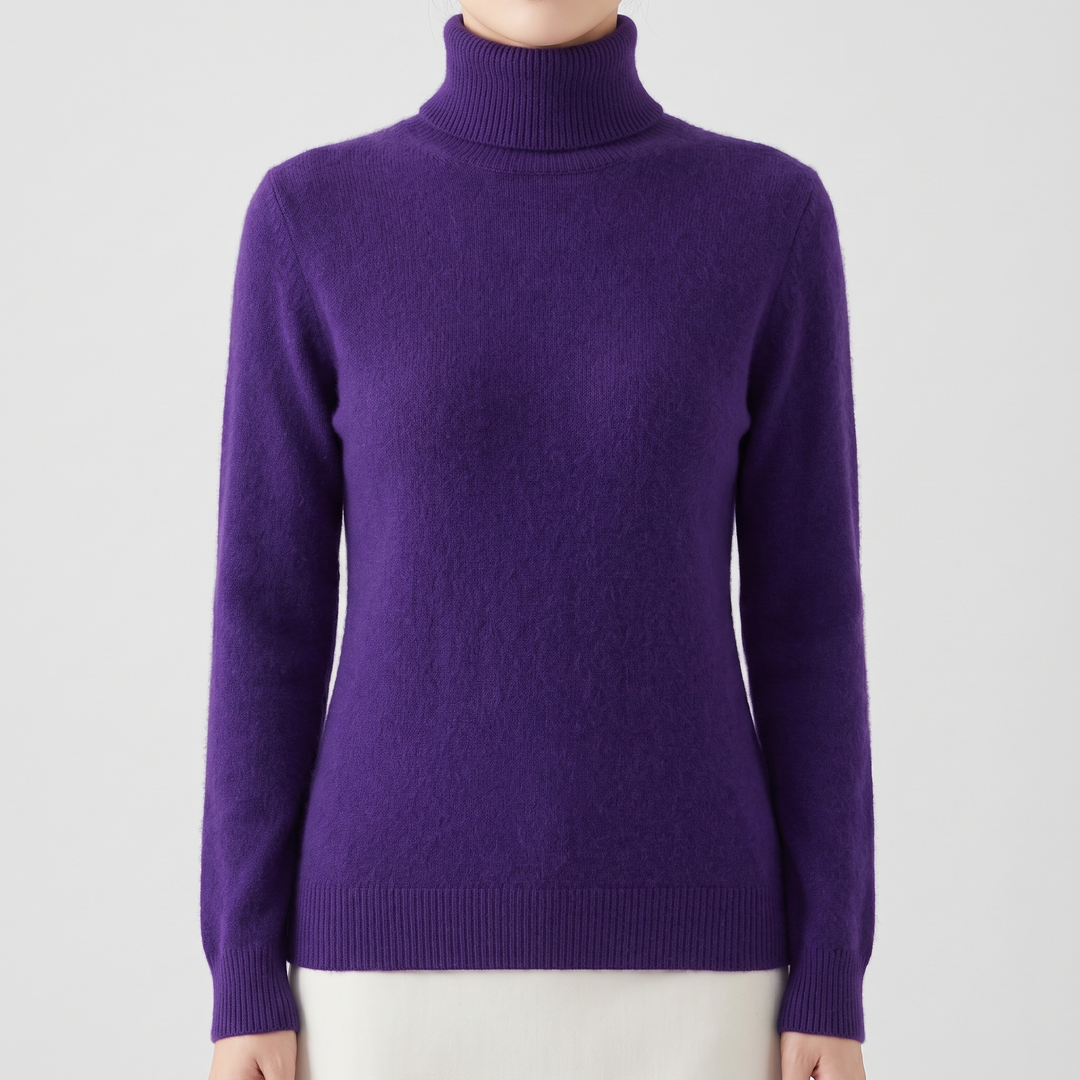 Women's Pure Cashmere Turtleneck with Fitted Silhouette 11