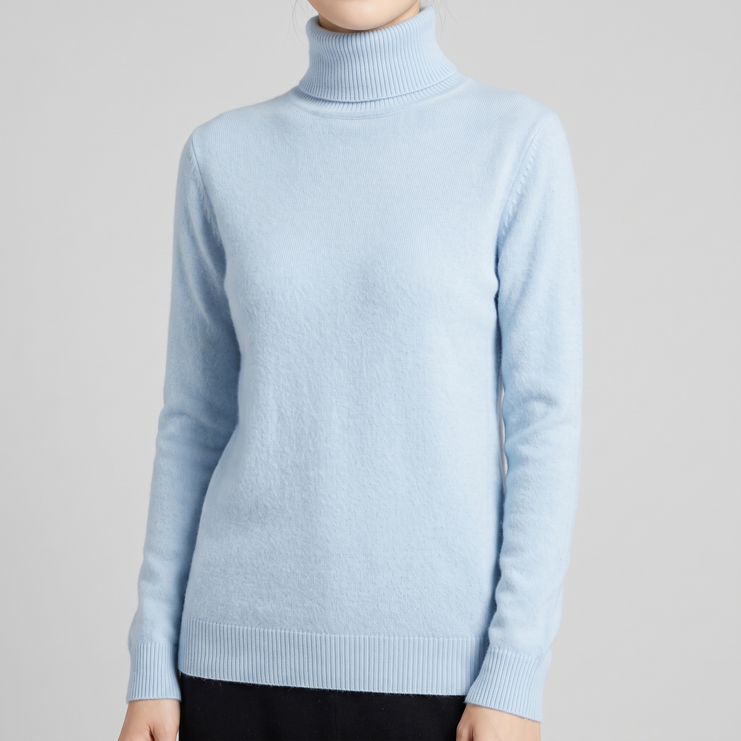 Women's Pure Cashmere Turtleneck with Fitted Silhouette 14