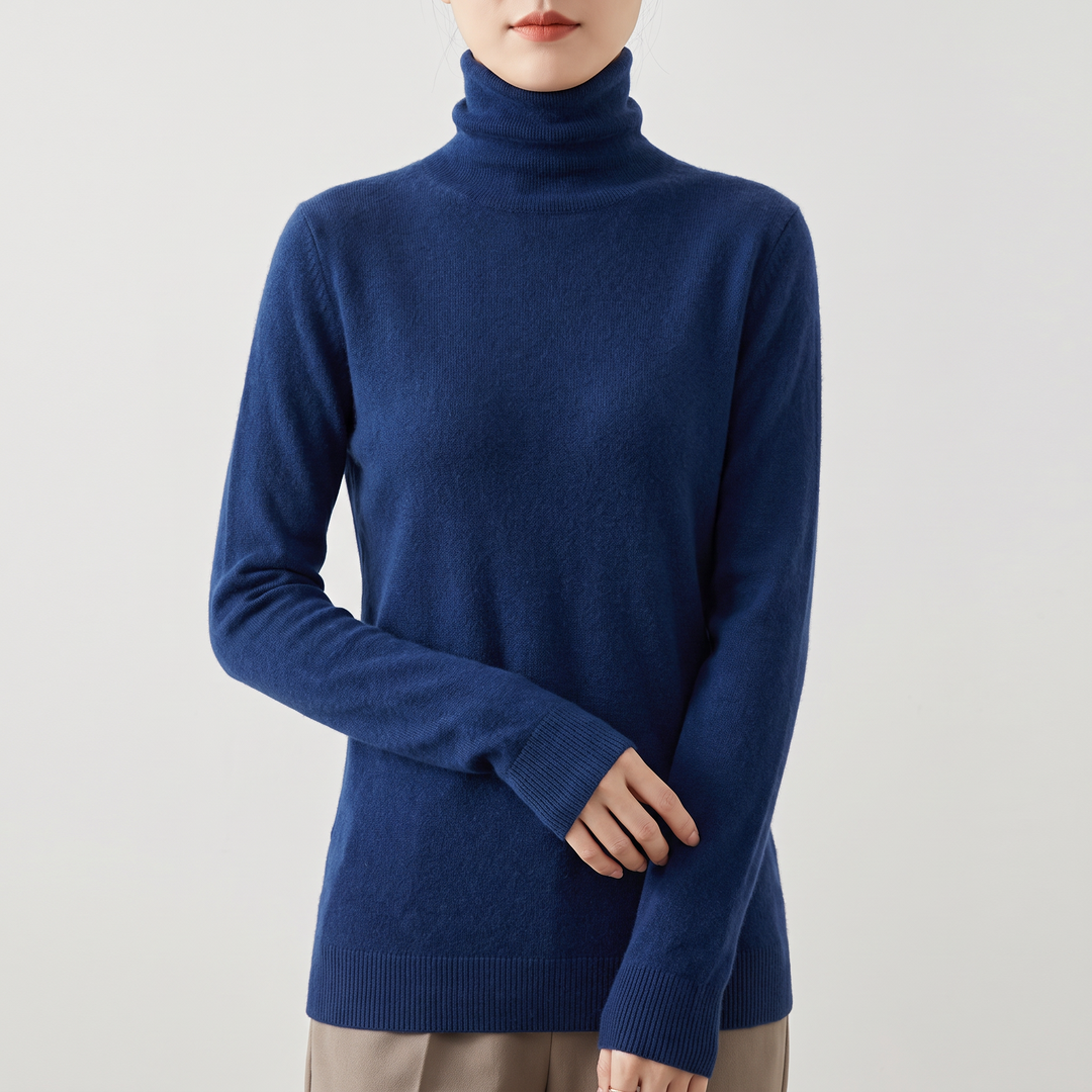 Women's Pure Cashmere Turtleneck with Fitted Silhouette 16