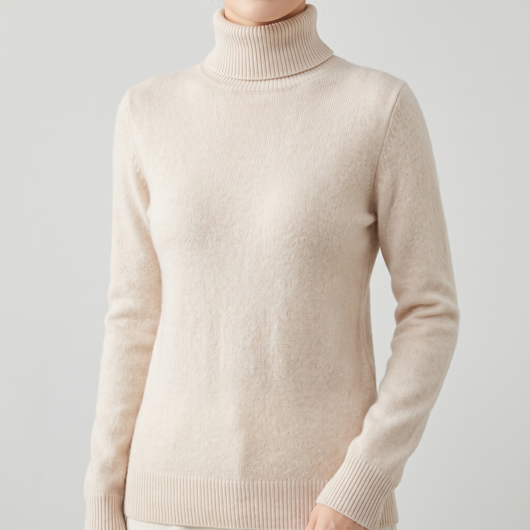 Women's Pure Cashmere Turtleneck with Fitted Silhouette 3