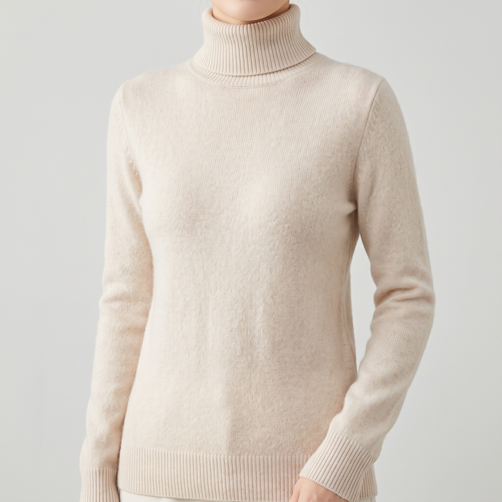 Women's Pure Cashmere Turtleneck with Fitted Silhouette 3
