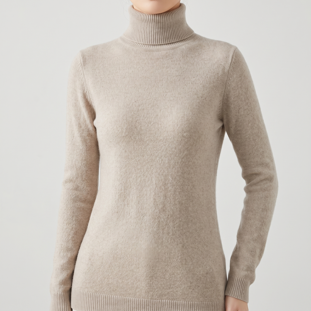 Women's Pure Cashmere Turtleneck with Fitted Silhouette 4