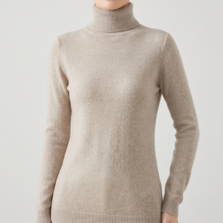 Women's Pure Cashmere Turtleneck with Fitted Silhouette 4