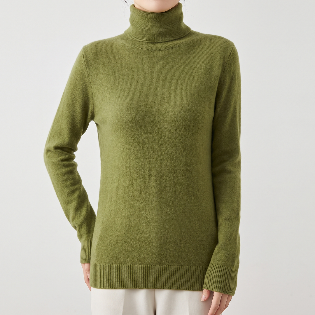 Women's Pure Cashmere Turtleneck with Fitted Silhouette 6