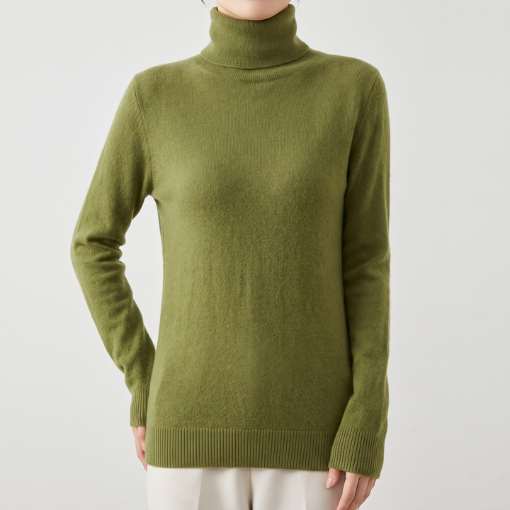 Women's Pure Cashmere Turtleneck with Fitted Silhouette 6