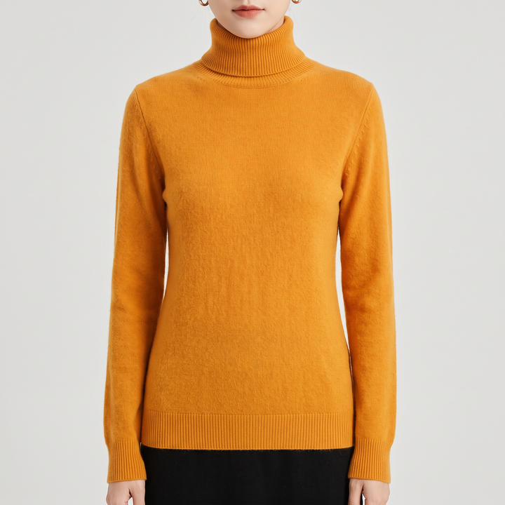 Women's Pure Cashmere Turtleneck with Fitted Silhouette 7