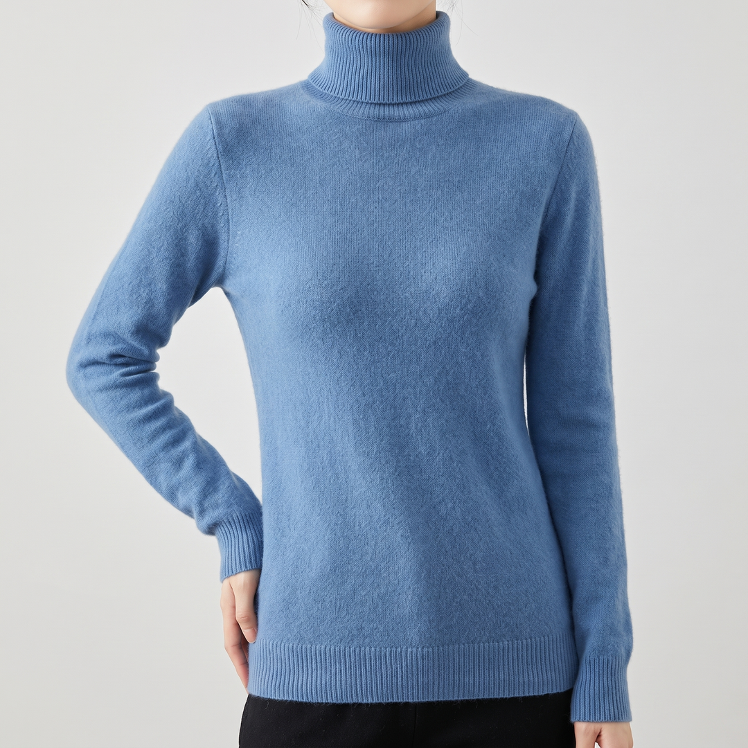Women's Pure Cashmere Turtleneck with Fitted Silhouette 8