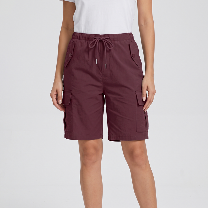 Women's Relaxed Cargo Shorts for Summer with Elastic Waist 22