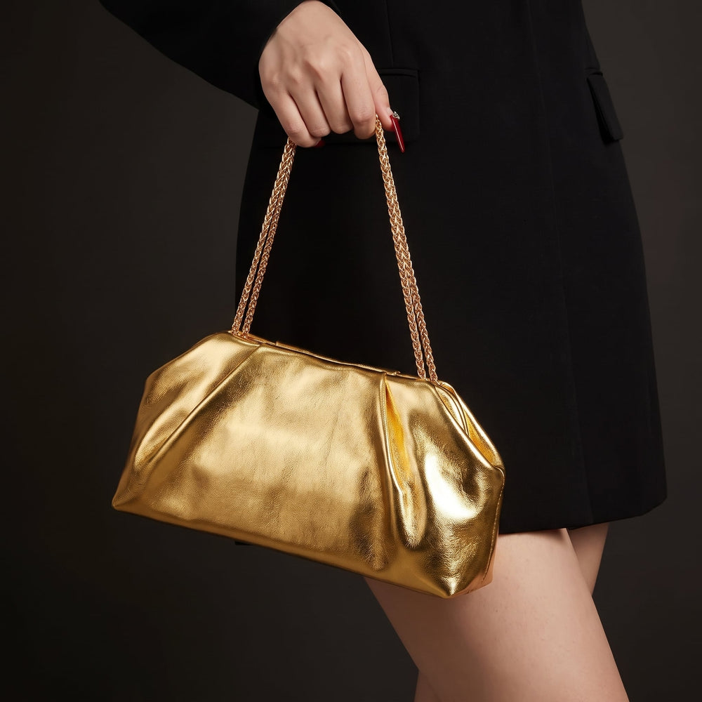 Women's Shimmer Cloud Bag for Weddings with Chain Handle 1