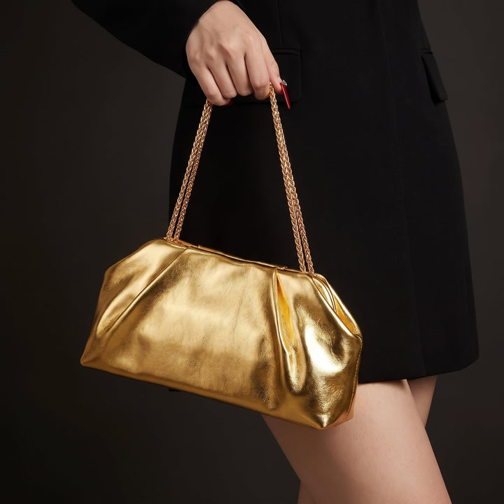 Women's Shimmer Cloud Bag for Weddings with Chain Handle 1