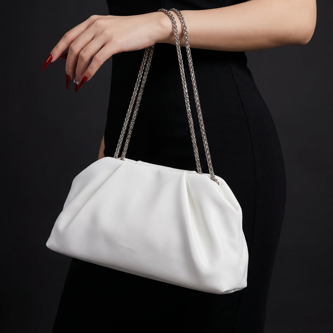 Women's Shimmer Cloud Bag for Weddings with Chain Handle 3