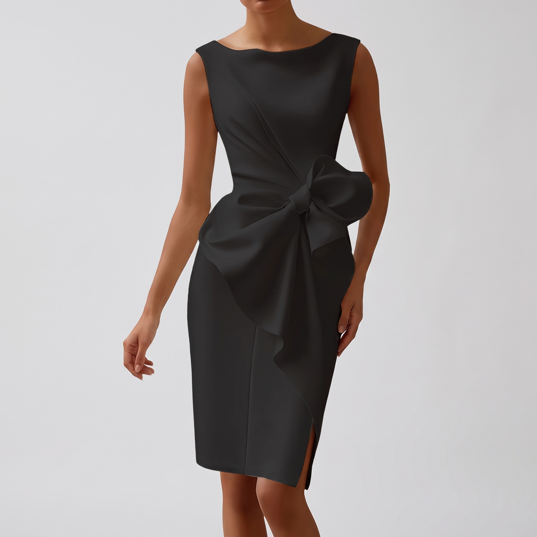 Women's Sleeveless Dress for Weddings with Oversized Bow 5
