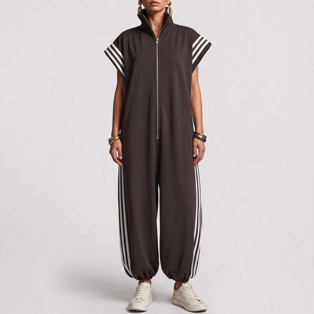Women's Sleeveless Jumpsuit for Day to Night with Zip Neck 1