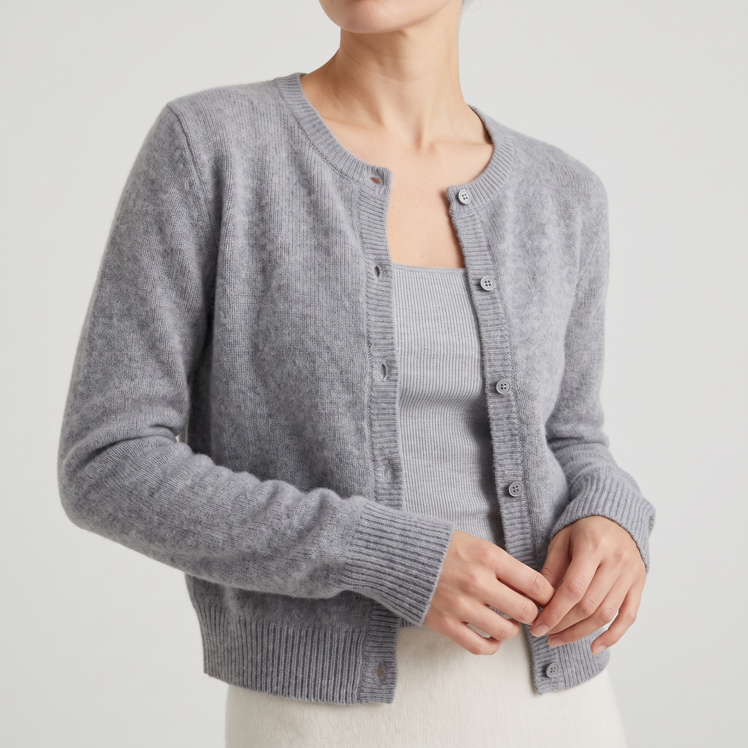 Women's Soft Cropped Cardigan with Button Front 1