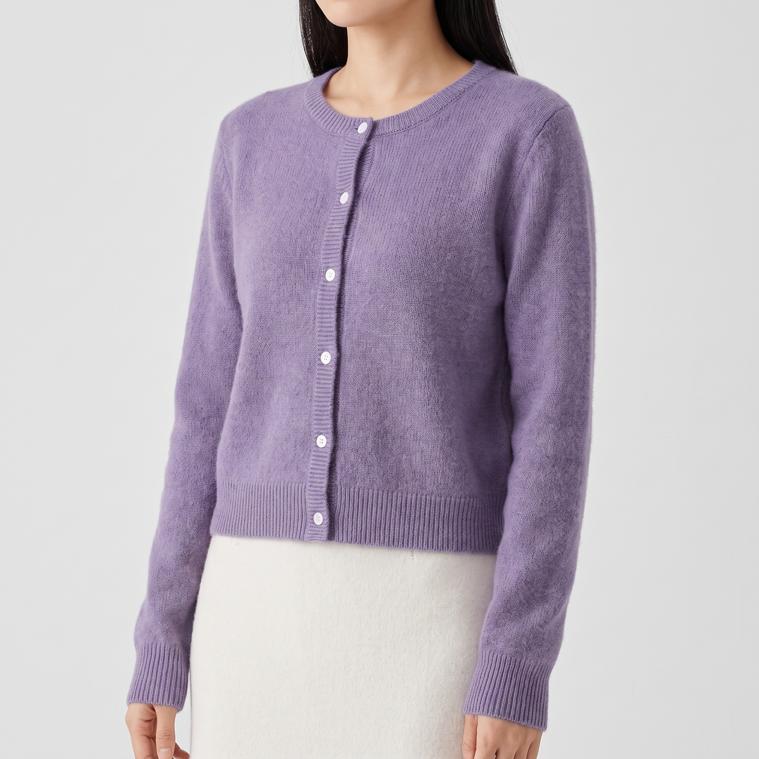 Women's Soft Cropped Cardigan with Button Front 4