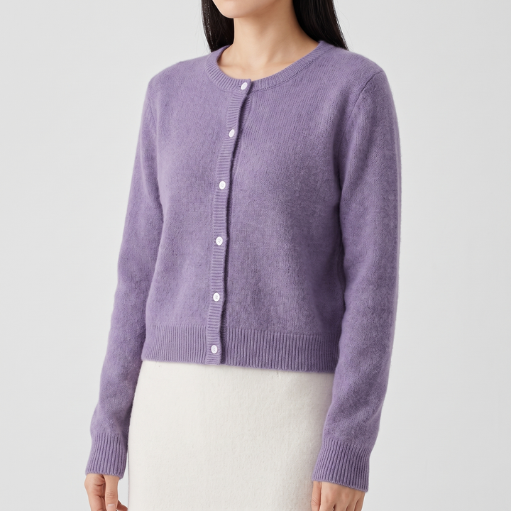 Women's Soft Cropped Cardigan with Button Front 4