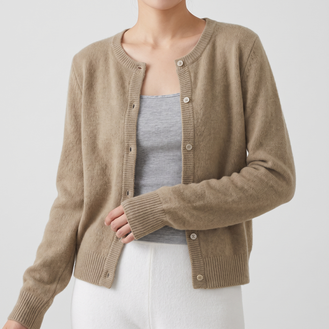 Women's Soft Cropped Cardigan with Button Front 5
