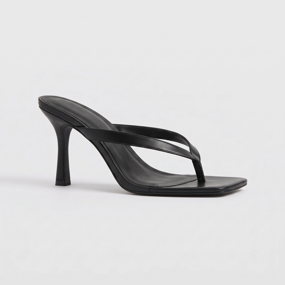 Women's Stiletto Thong Mules for Parties with Square Toe 0