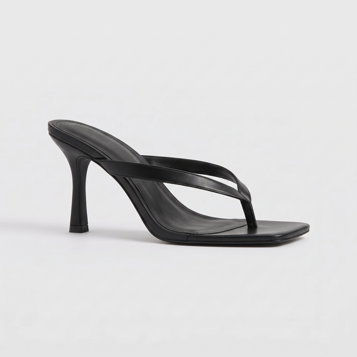 Women's Stiletto Thong Mules for Parties with Square Toe 0