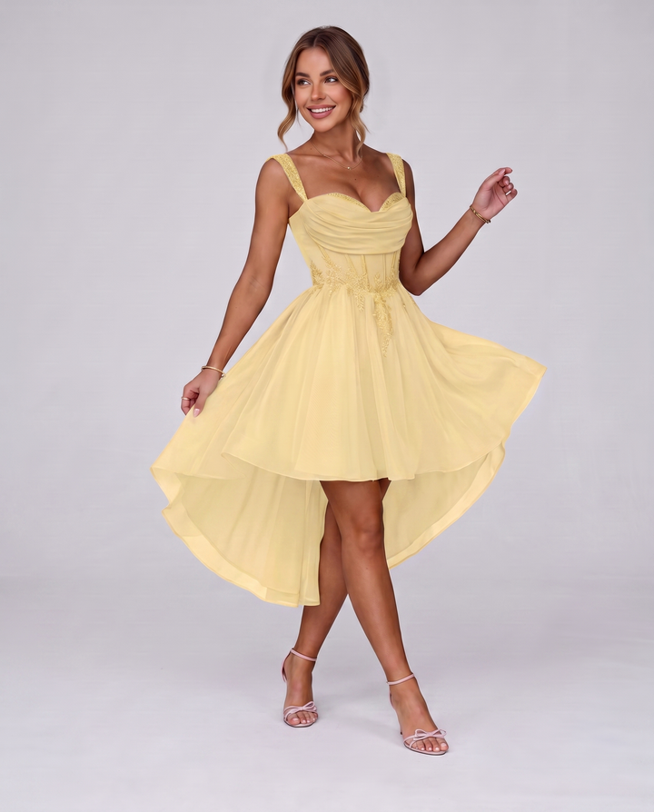 Women's Tulle Midi Dress with Fit and Flare Skirt 103