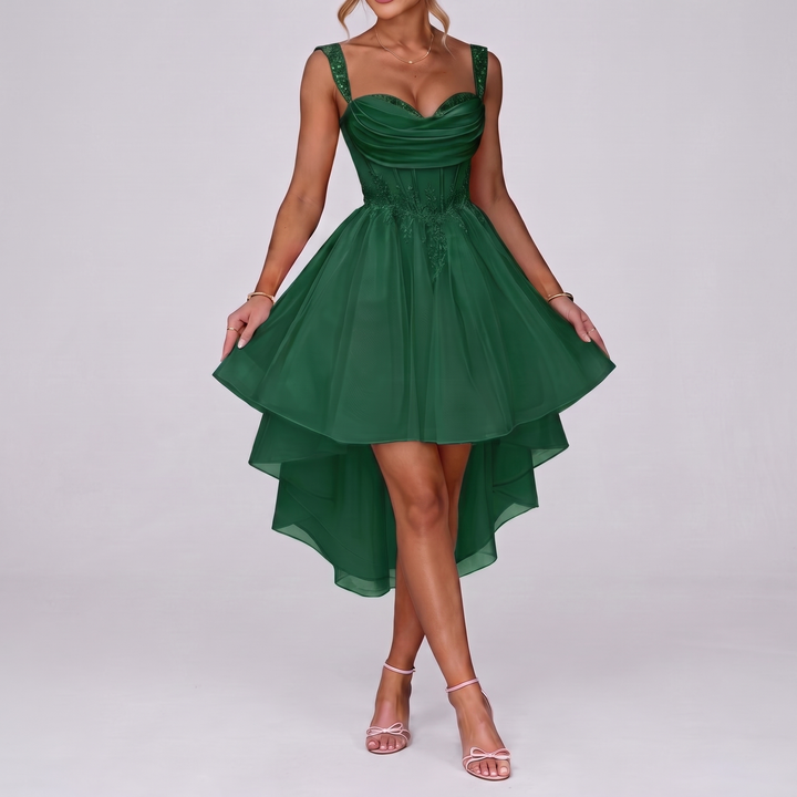Women's Tulle Midi Dress with Fit and Flare Skirt 3