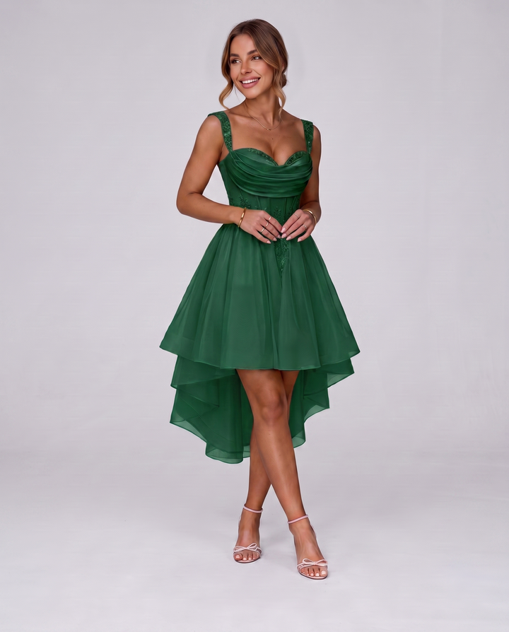 Women's Tulle Midi Dress with Fit and Flare Skirt 30