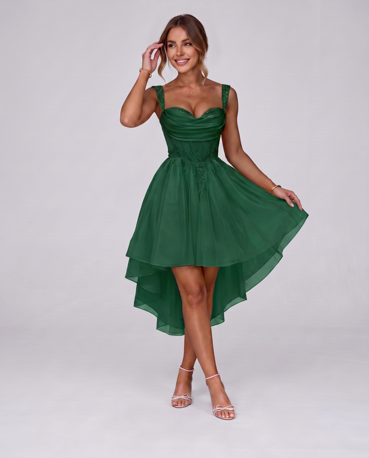 Women's Tulle Midi Dress with Fit and Flare Skirt 31