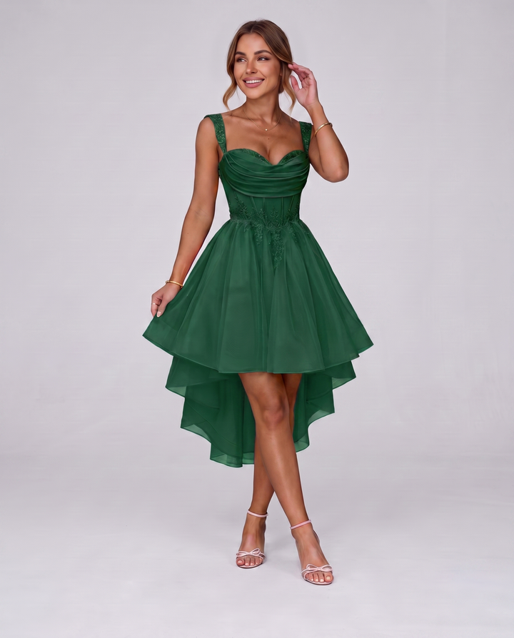 Women's Tulle Midi Dress with Fit and Flare Skirt 37
