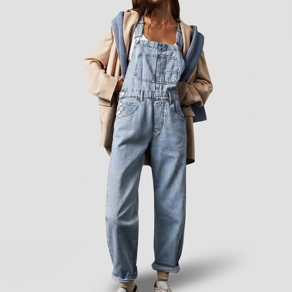Women's Wide-Leg Dungarees for Weekends with Bib Pocket 2