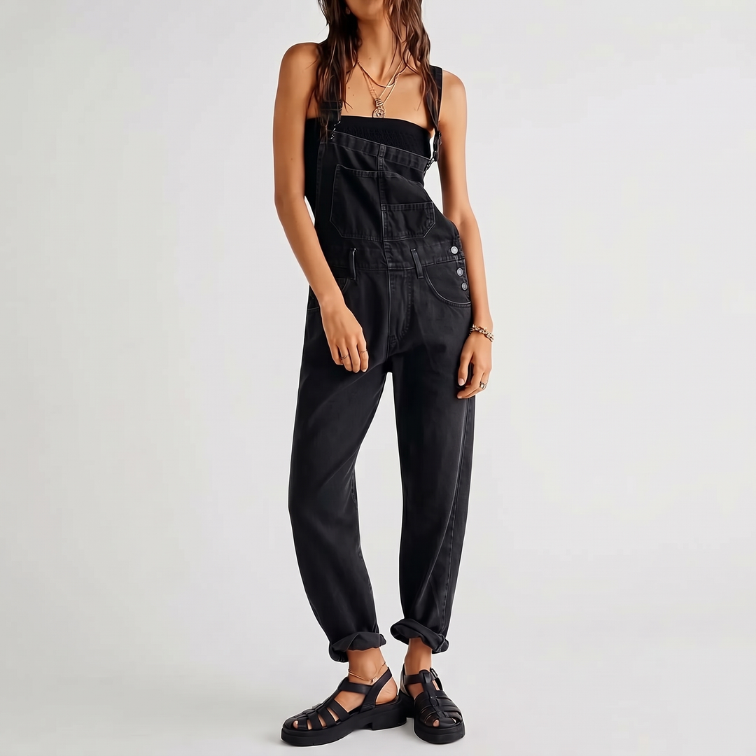 Women's Wide-Leg Dungarees for Weekends with Bib Pocket 3