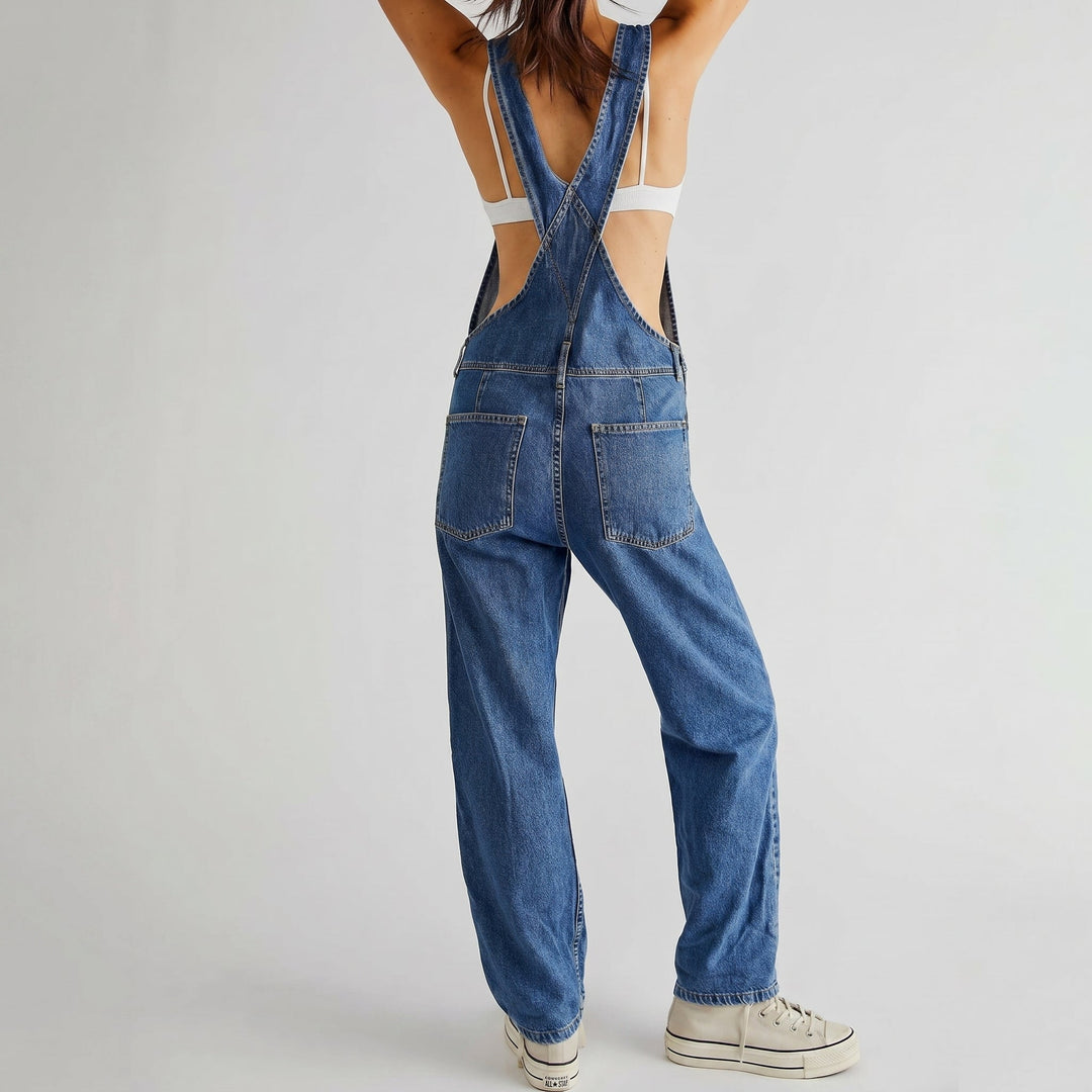 Women's Wide-Leg Dungarees for Weekends with Bib Pocket 5