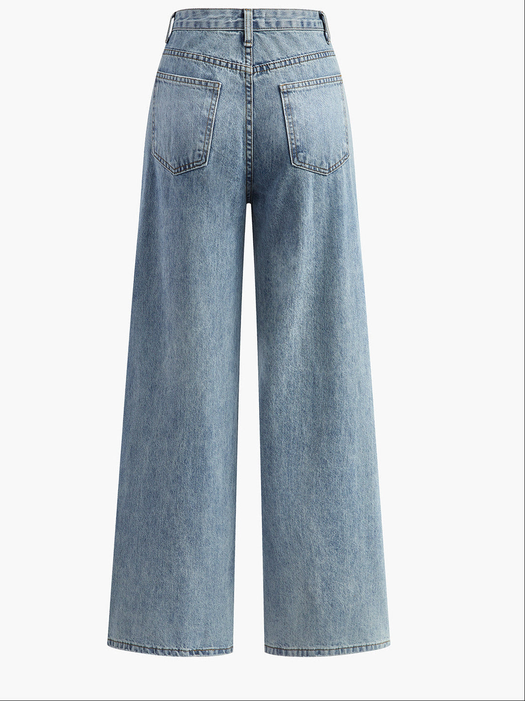 Women's Wide Leg Jeans with Asymmetric Waist 3