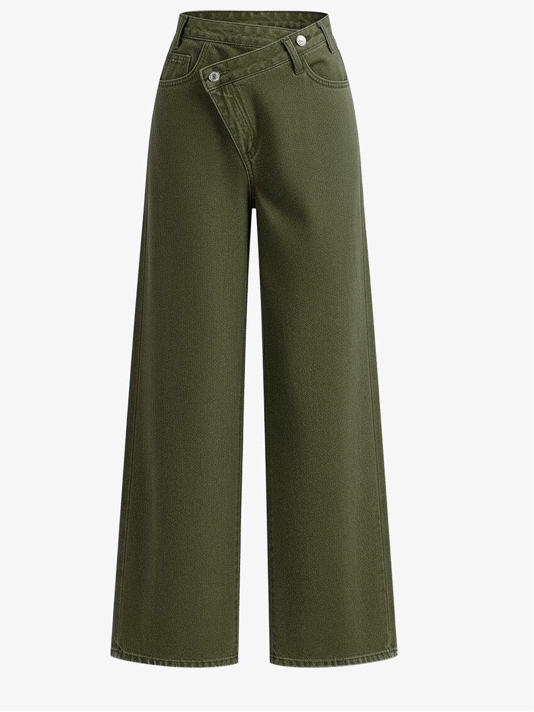 Women's Wide Leg Jeans with Asymmetric Waist 7