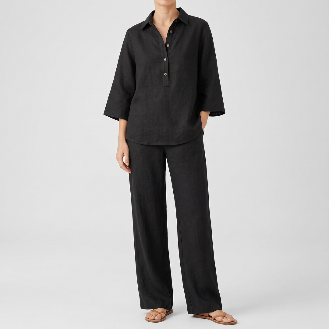 Women's Wide Sleeve Pant Set for Holidays with Wide-Leg Fit 2