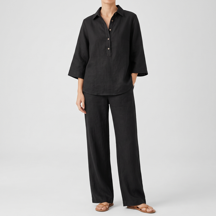 Women's Wide Sleeve Pant Set for Holidays with Wide-Leg Fit 2